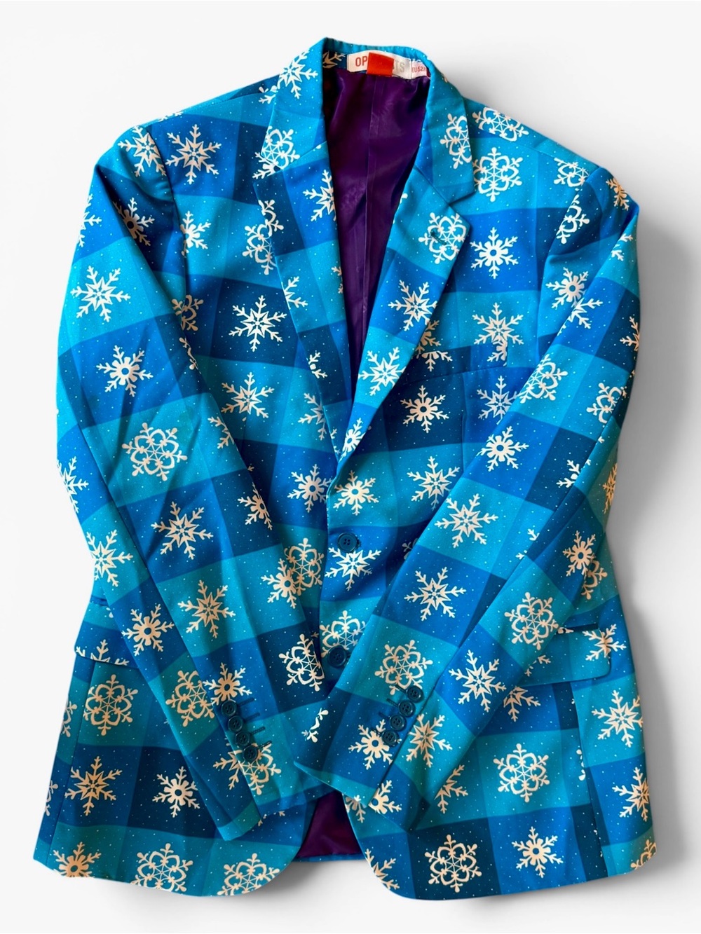 OppoSuits Snowflake Tartan 3-Piece Suit — Jacket, Trousers & Tie - Men’s L/42R